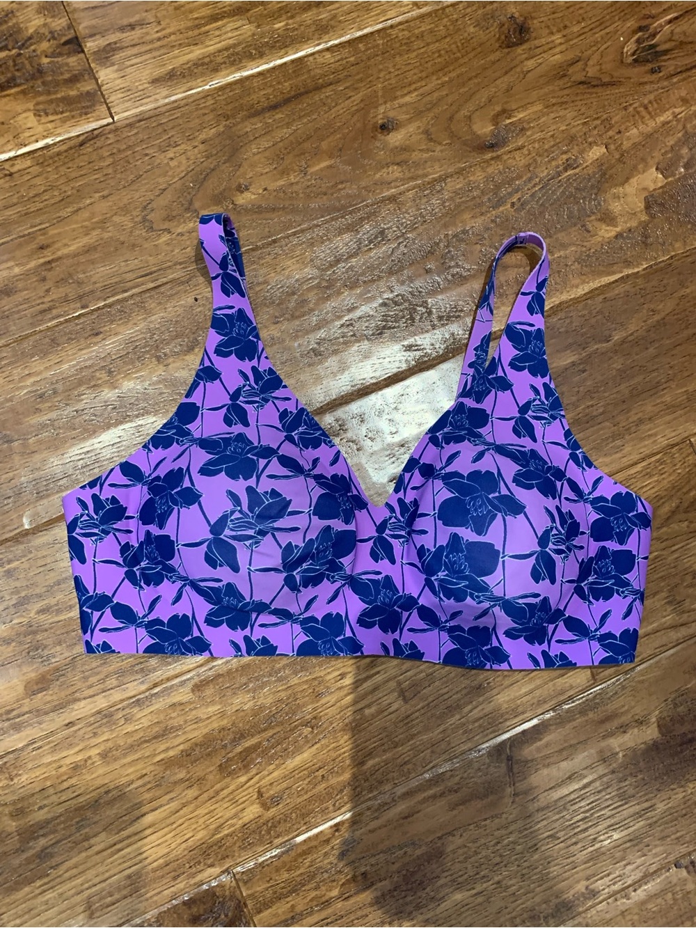 Knix Women’s Floral Bra in Purple and Navy